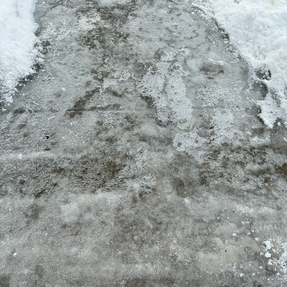 This is audio of me walking on thick slabs of ice on my way back home.